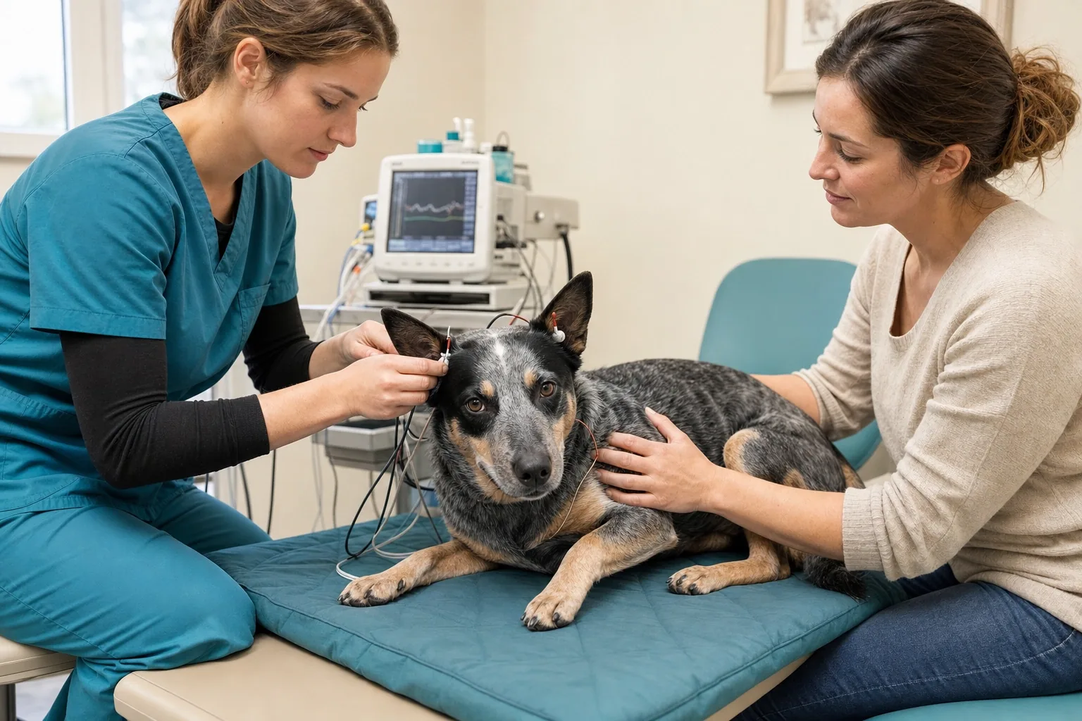 Test BAER dell'udito in un Australian Cattle Dog