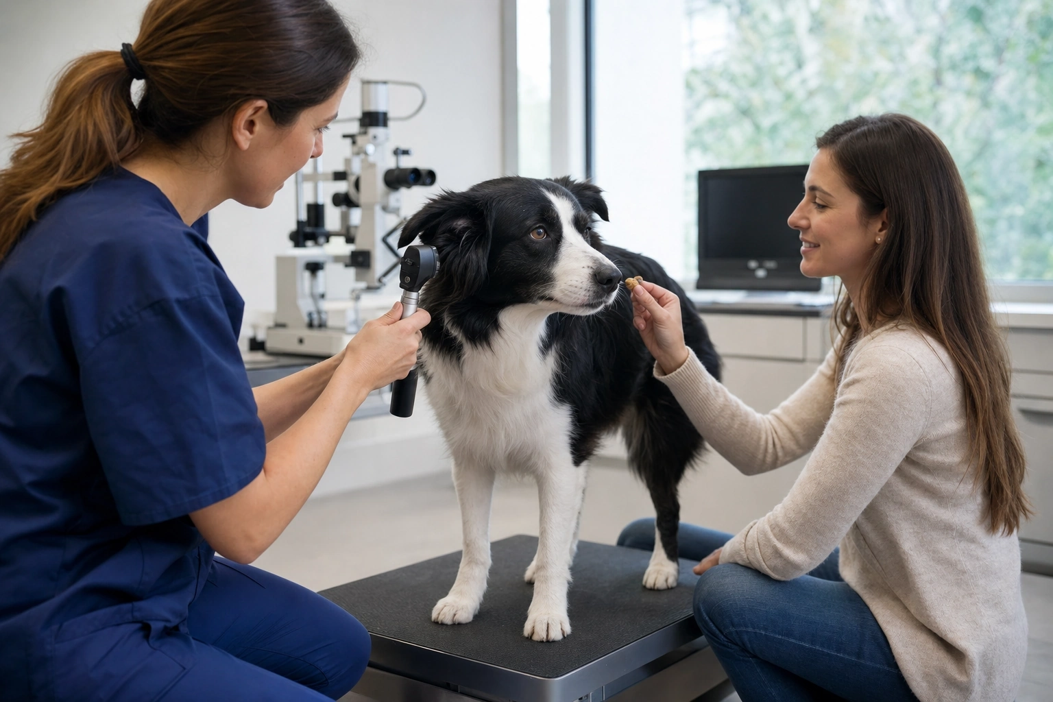 Occhi e gonioscopia fanno parte degli screening importanti nel Border Collie