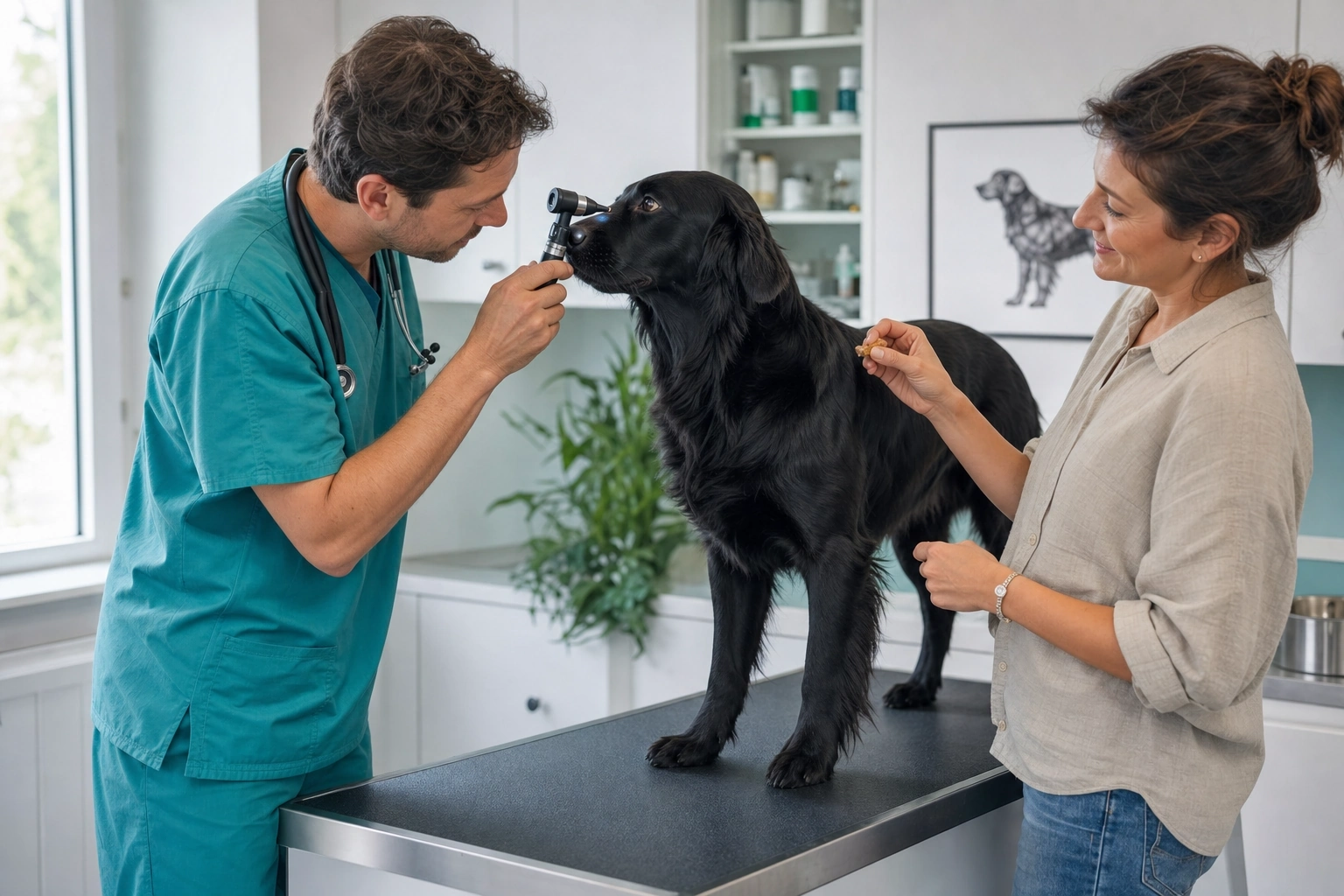 Controllo oculistico cooperativo in un Flat-Coated Retriever