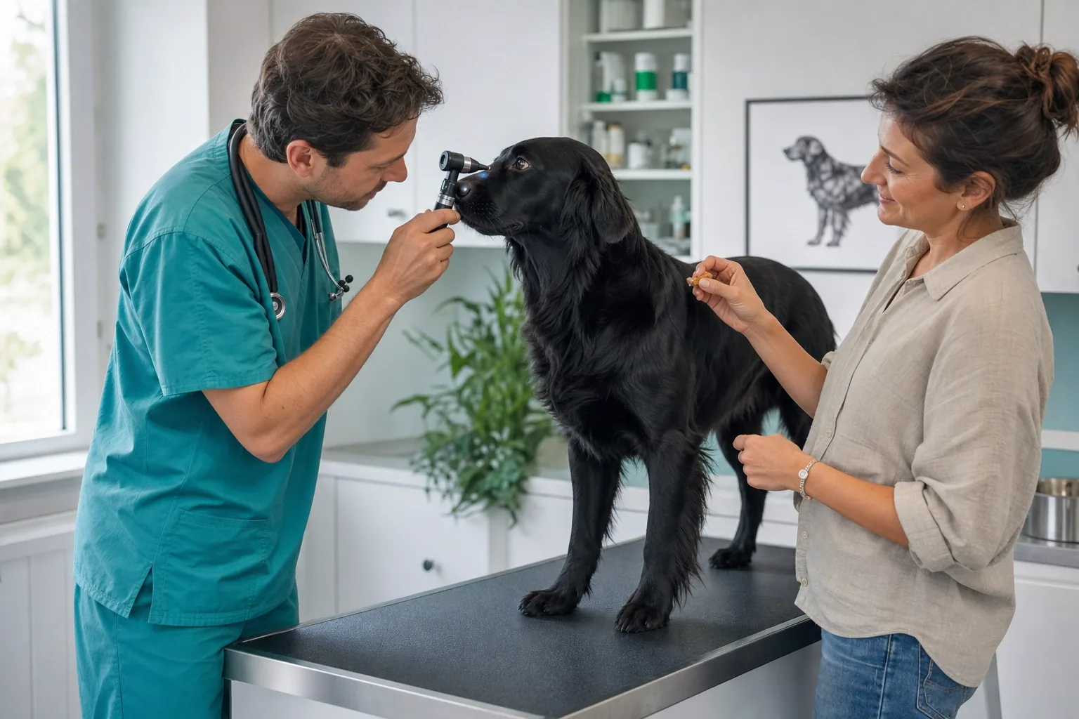 Controllo oculistico cooperativo in un Flat-Coated Retriever
