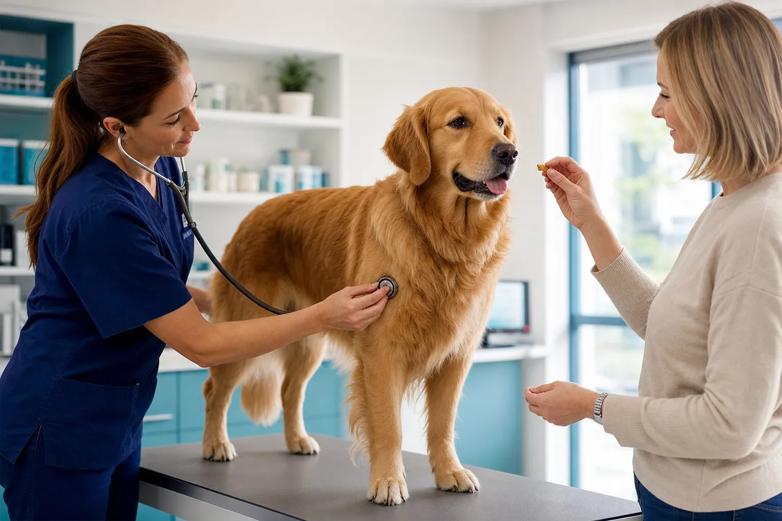 Controllo cardiologico cooperativo in un Golden Retriever