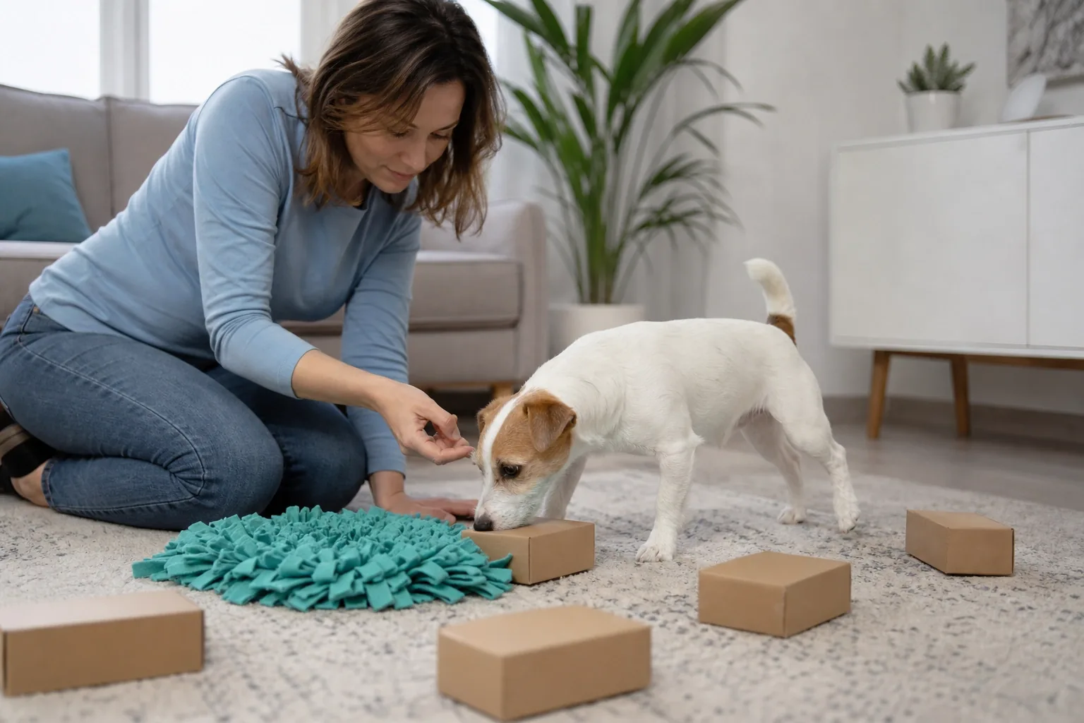 Gioco olfattivo strutturato per un Jack Russell Terrier