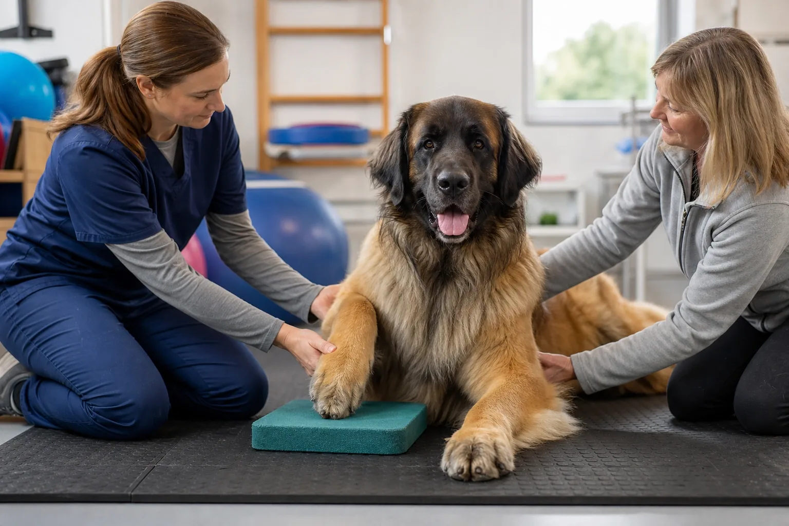 Valutazione motoria cooperativa in un Leonberger