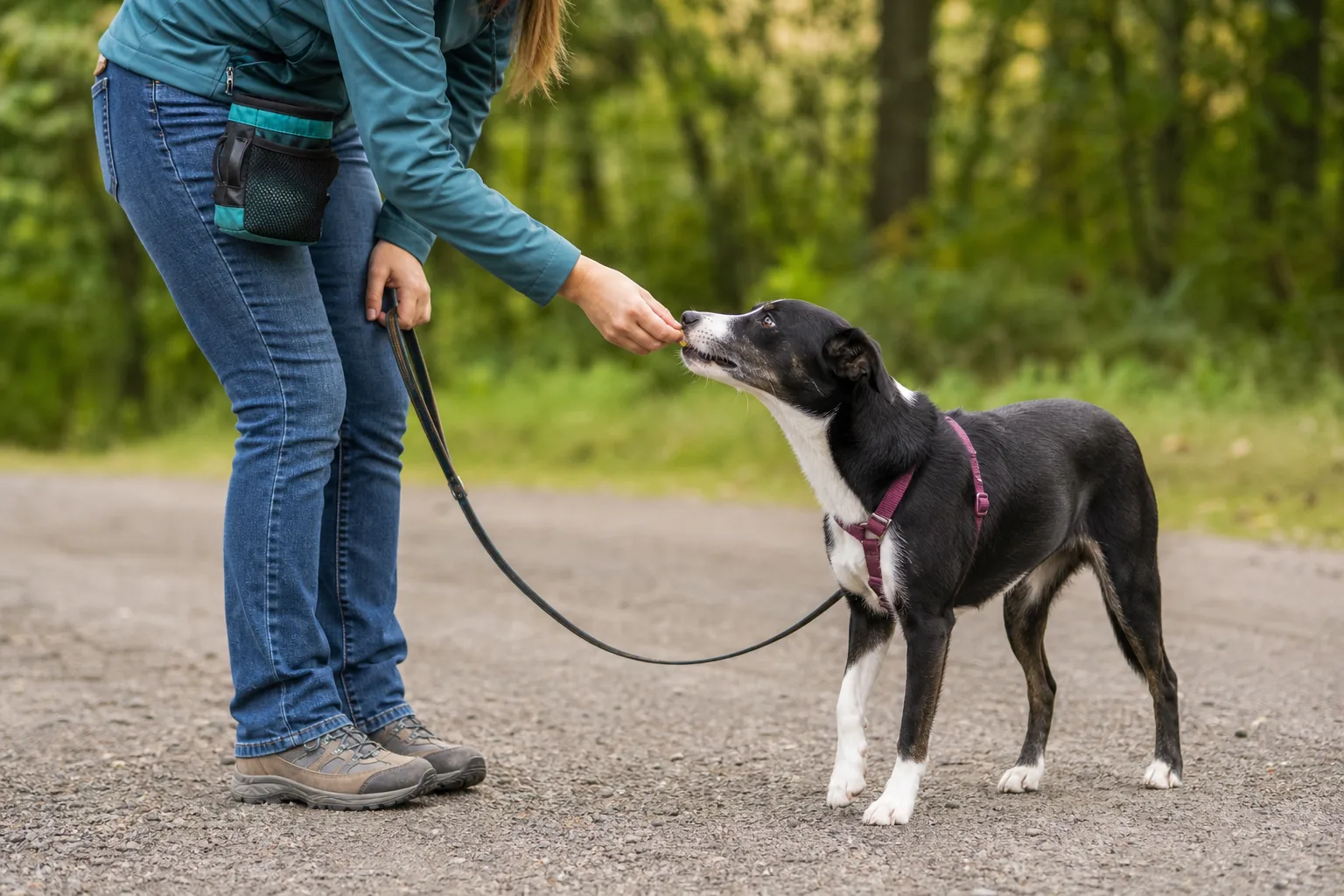 Cane premiato al momento giusto durante un esercizio educativo