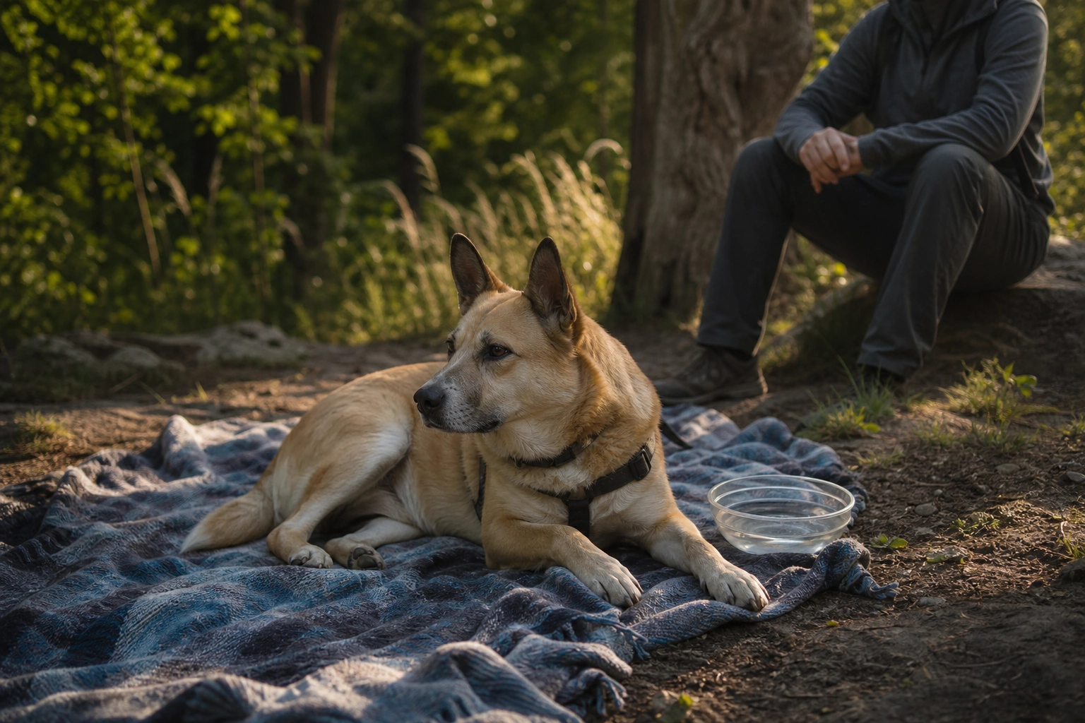 Cane che recupera serenamente dopo un'esperienza stressante