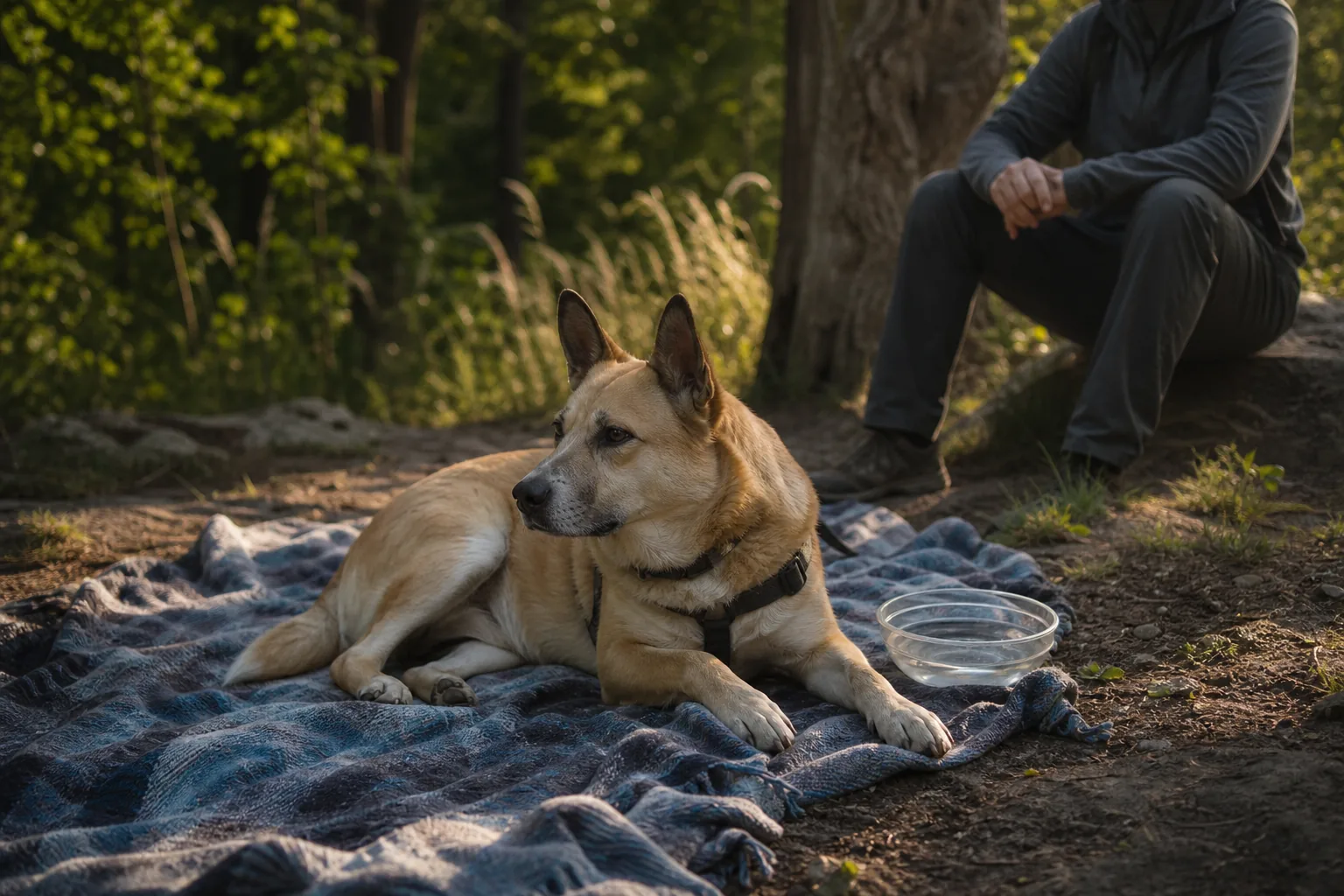 Cane che recupera serenamente dopo un'esperienza stressante