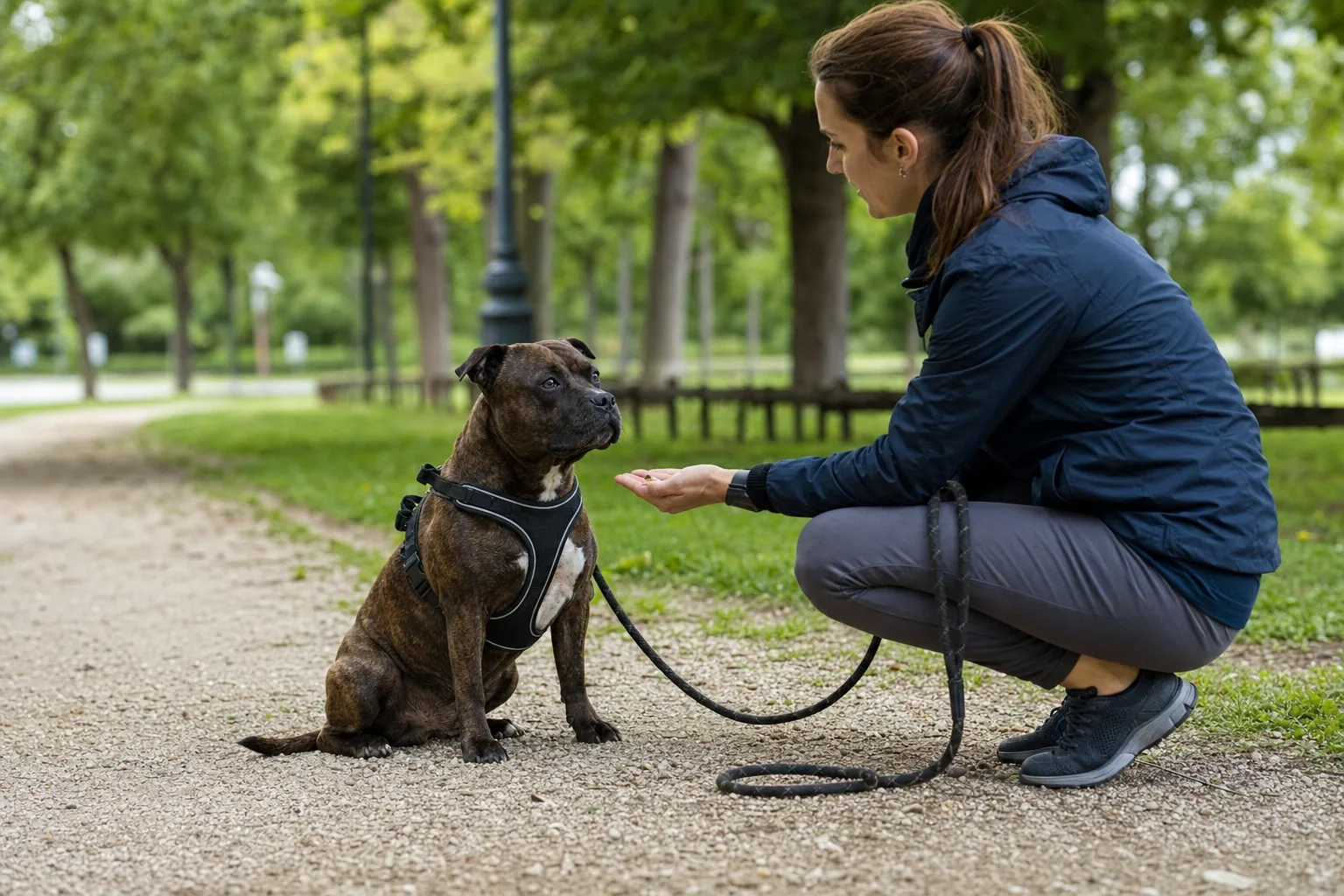 Educazione con rinforzo positivo di uno Staffordshire Bull Terrier