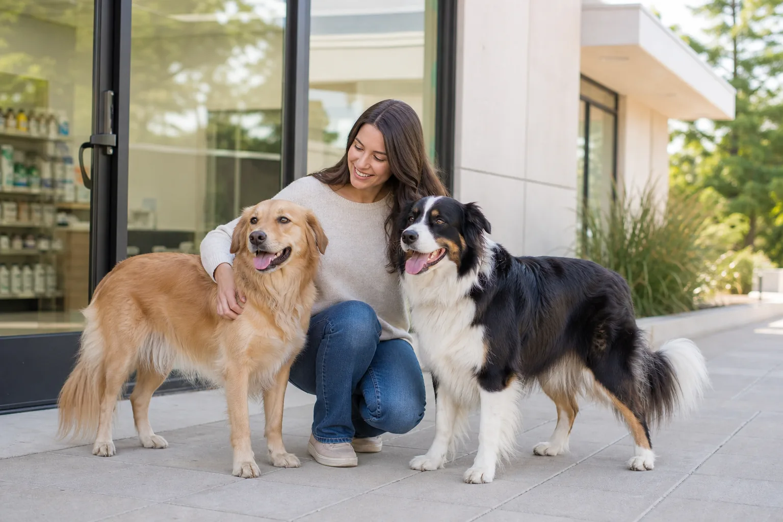 Cane sano con orecchie e coda integre durante una visita veterinaria