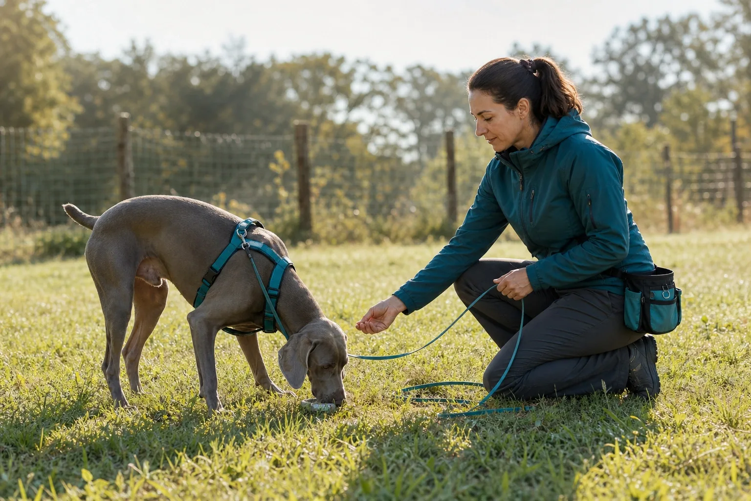 Ricerca olfattiva controllata con un Weimaraner
