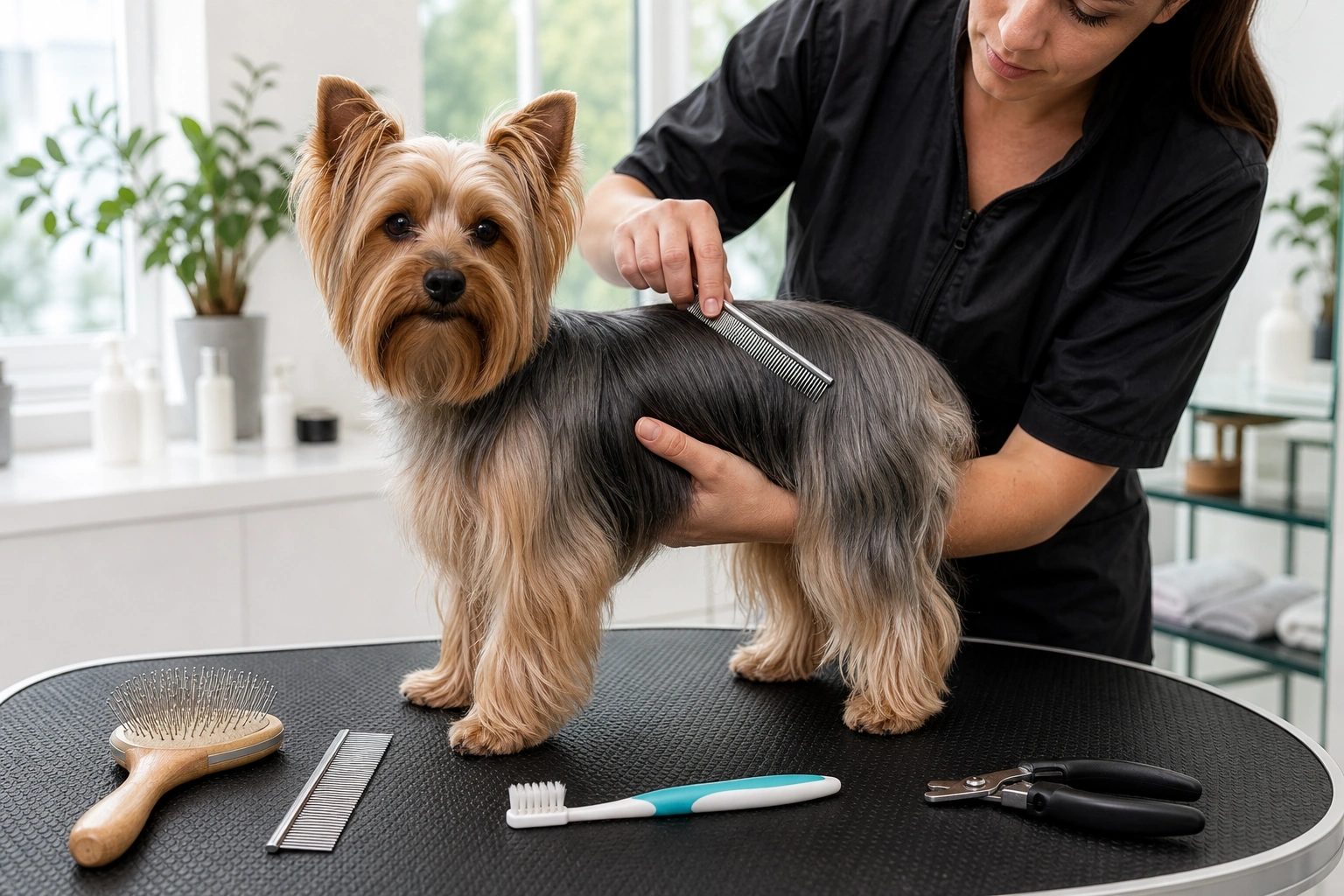 Toelettatura cooperativa dello Yorkshire Terrier
