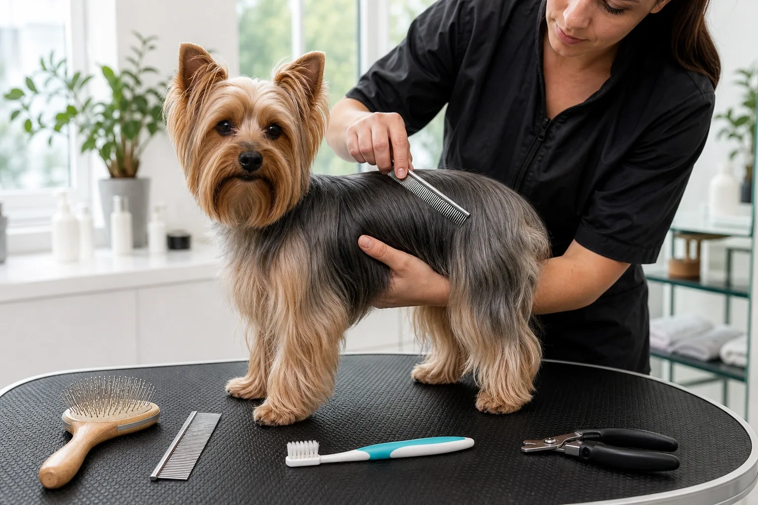 Toelettatura cooperativa dello Yorkshire Terrier